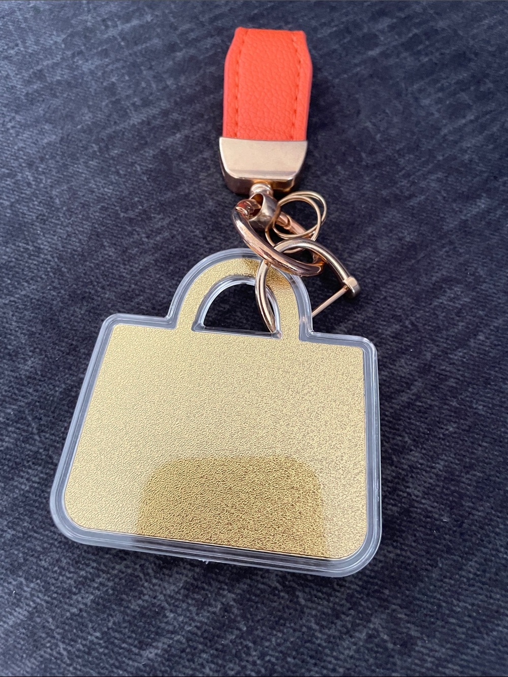 Dior Gold-Tone Logo Bag Charm Keychain with Clear Accents - Picture 3 of 3